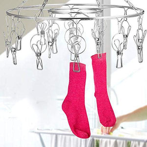 Windproof Stainless Steel Multi-Function Disc Clothes Hanger