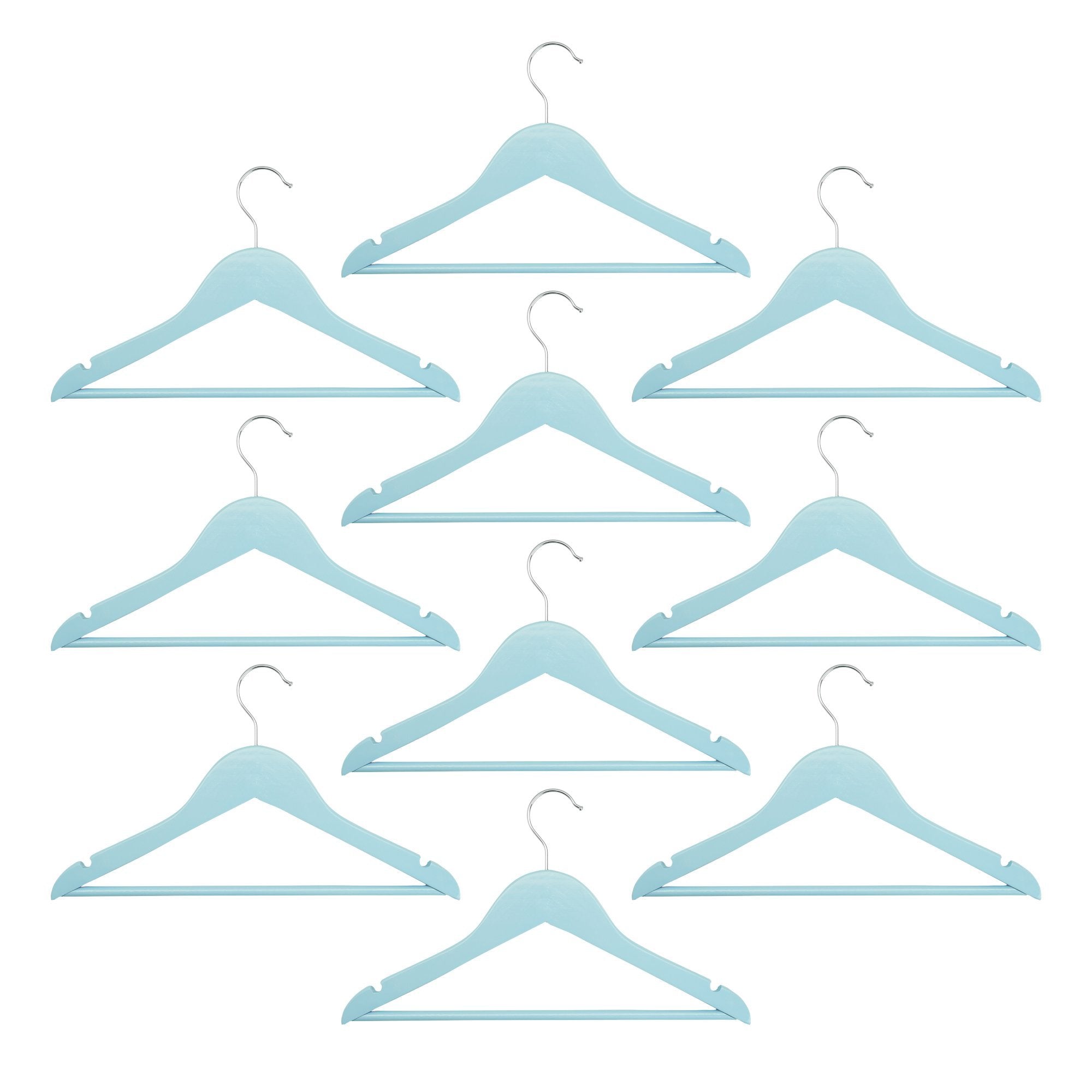 Harbour Housewares Children's Clothes Hangers - Pastel Blue - Pack of 10
