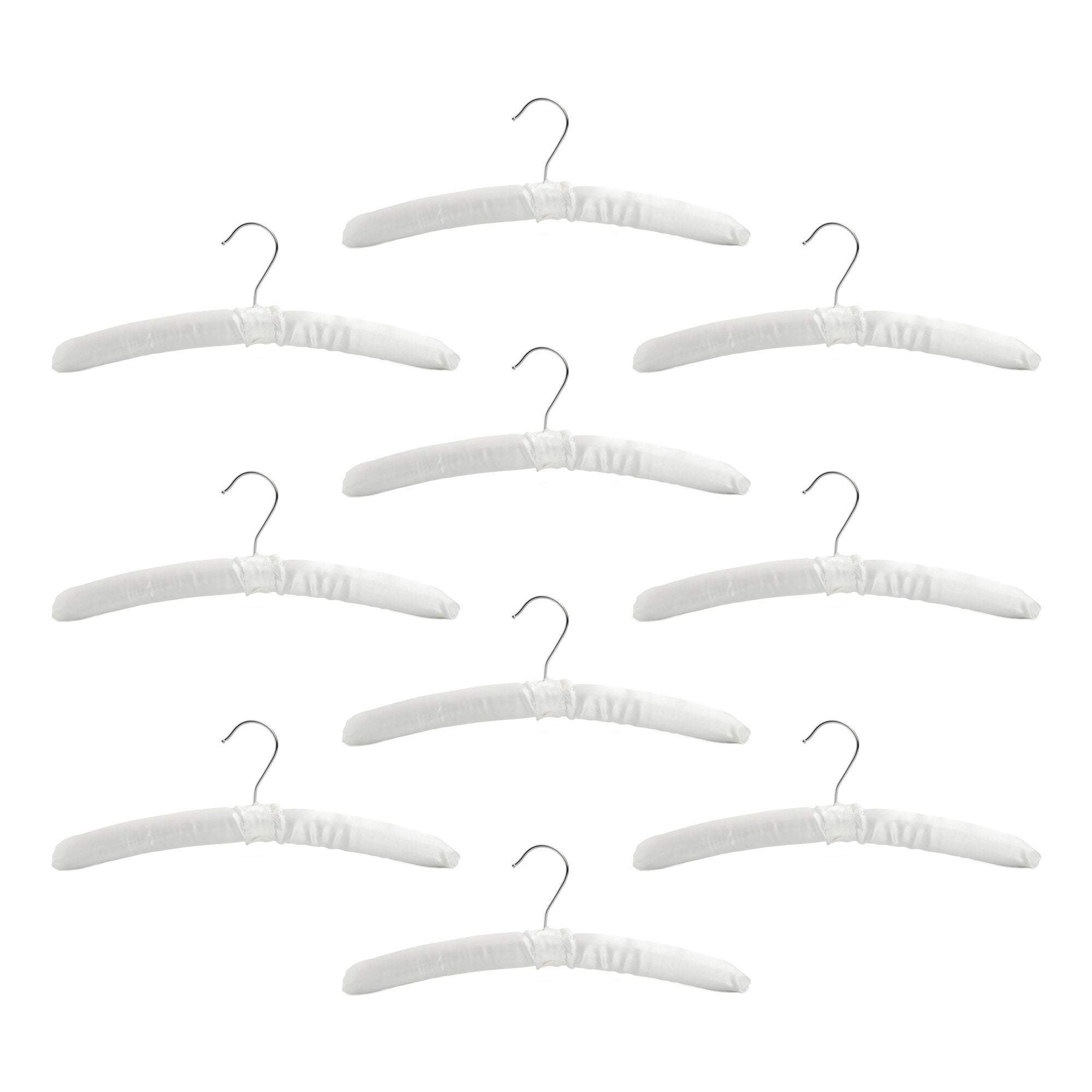 Harbour Housewares Padded Satin Clothes Hangers - Cream - Pack of 10
