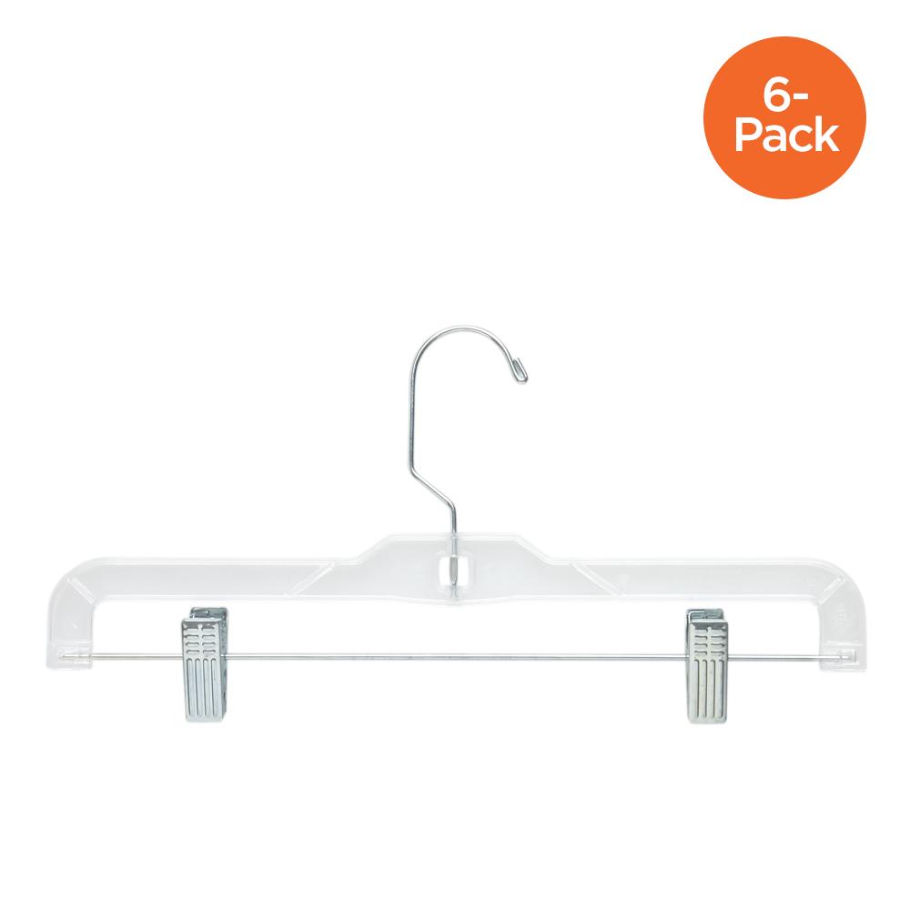 6-Pack Clear Skirt/Pant Hanger, Clear