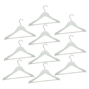 Harbour Housewares Children's Wooden Clothes Hanger - White - Pack of 10
