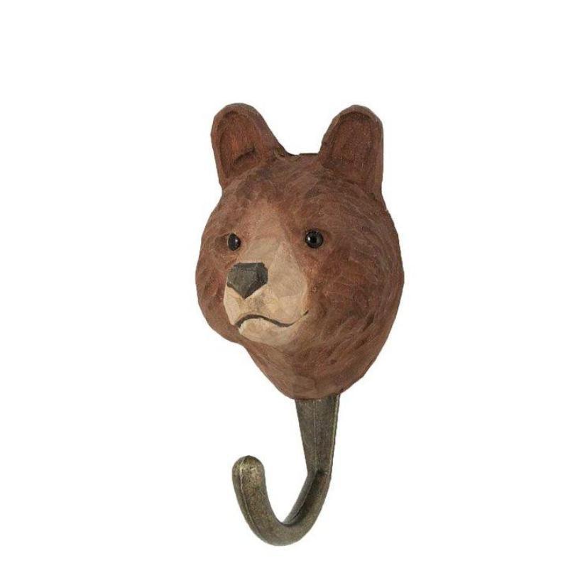 Wildlife Garden - Hand Carved Hook - Brown Bear