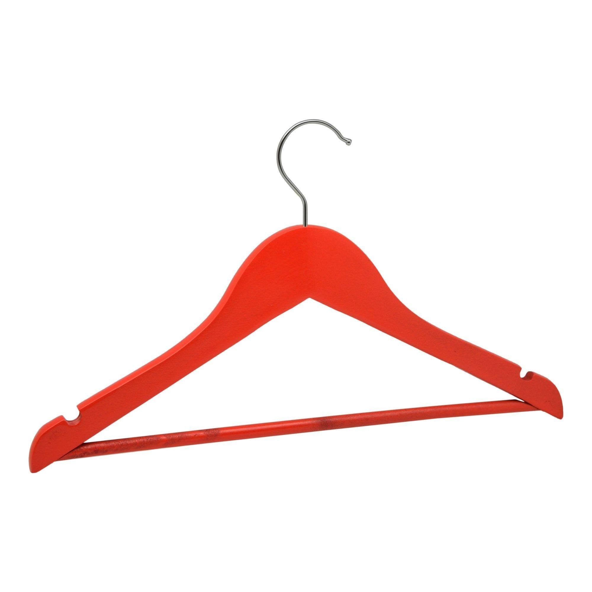 Harbour Housewares Wooden Children's Clothes Hanger - Red