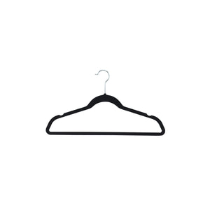 Black Flocked Hangers with Bar 20 Pack